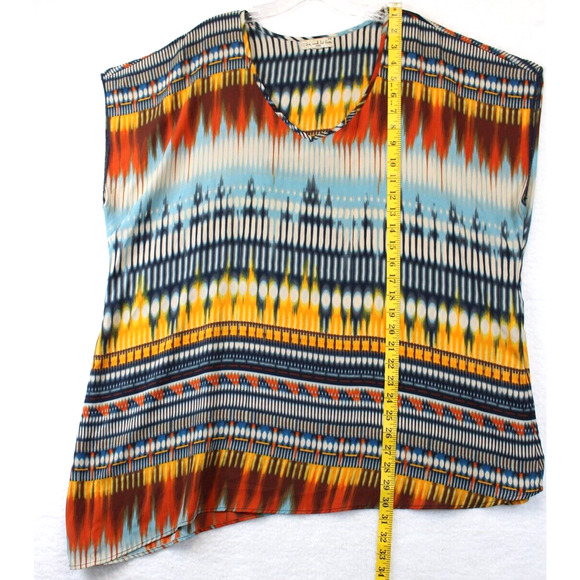 Live And Let Live Tunic High Low Women 2X Multicolor Short Sleeve Boho Causal - Picture 5 of 9